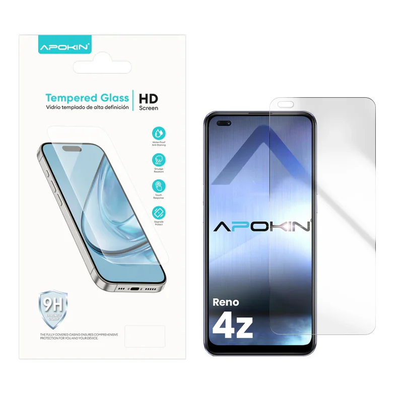 Protetor de Ecrã Apokin em Vidro Temperado para Oppo Reno4 Z 5G Transparente