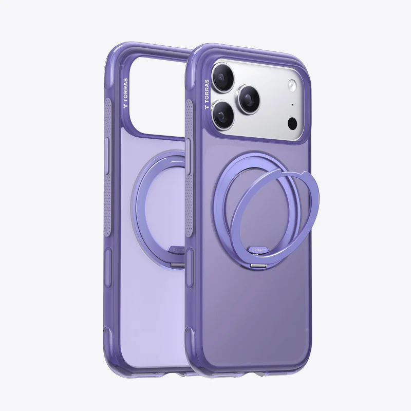 Capa Torras Ostand O3 Air Roxo com Suporte em Anel para iPhone 17 Pro e 18 Pro