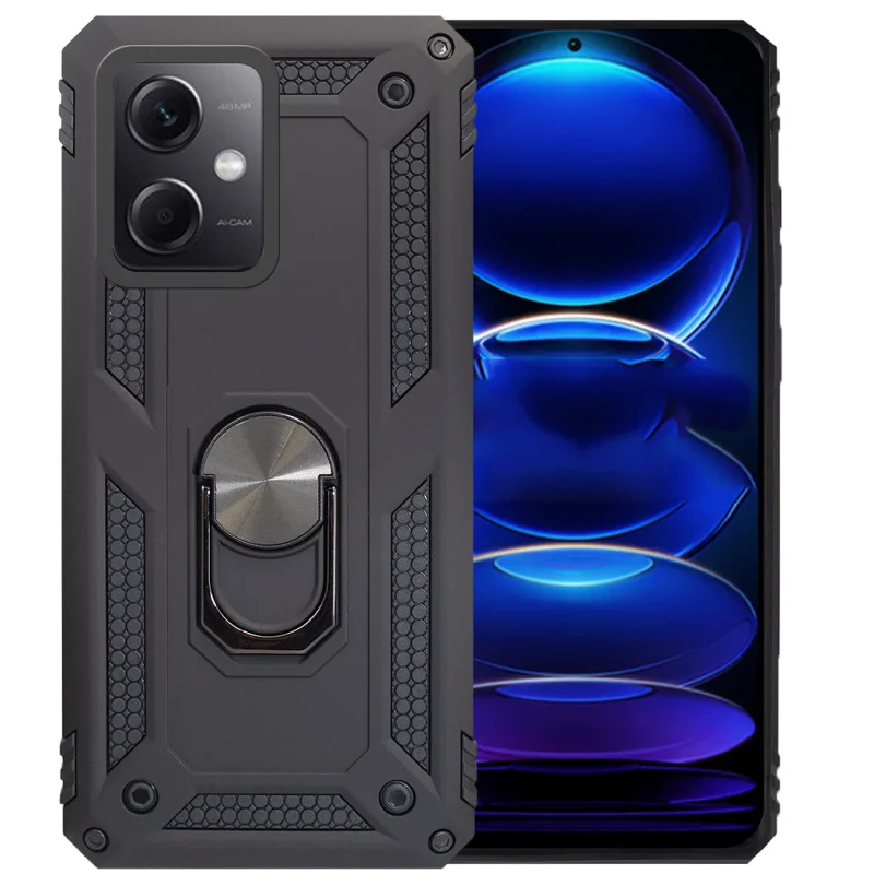 Capa Apokin para Oppo A58 e A78 5G Alumínio com Íman e Anel 360 Preto