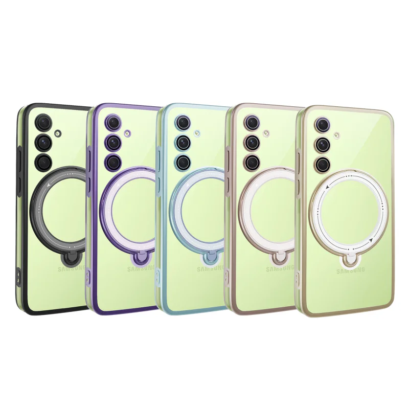 Capa Transparente Apokin com Anel MagSafe para Samsung Galaxy A34 Preto - Imagem 1