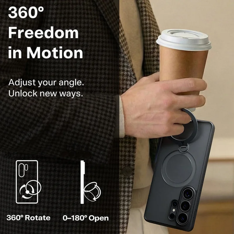 Capa Apokin Ostand Spin Series para Samsung Galaxy S26 Ultra Transparente - Imagem 3