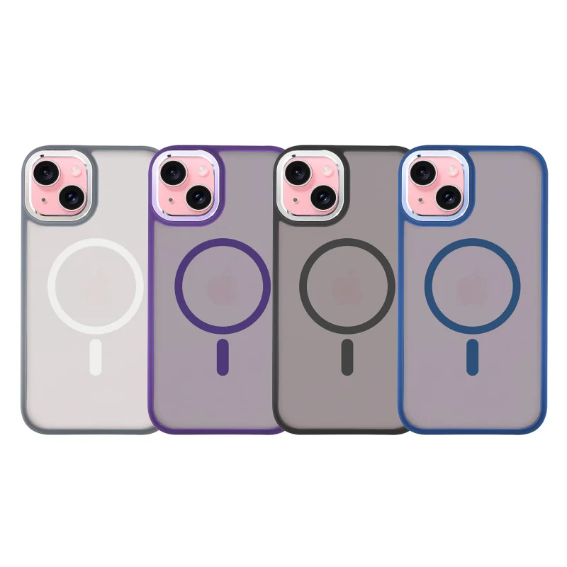Capa Apokin para iPhone 15 com Alumínio e MagSafe Fumado Variedade de cores - Imagem 1