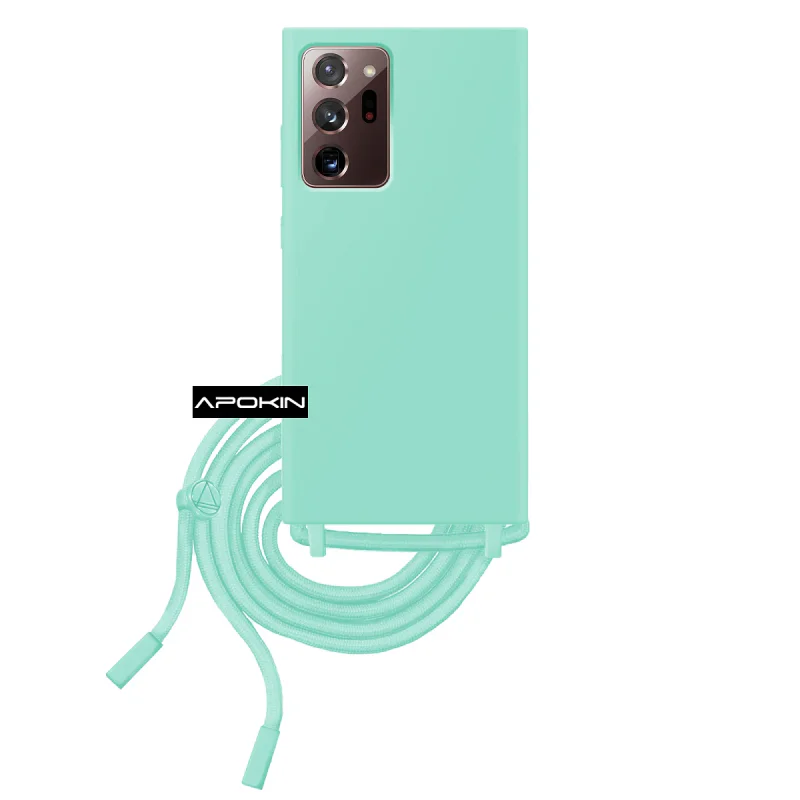 Capa Apokin para Samsung Galaxy Note 20 Suave com Cordão Azul turquesa - Imagem 2