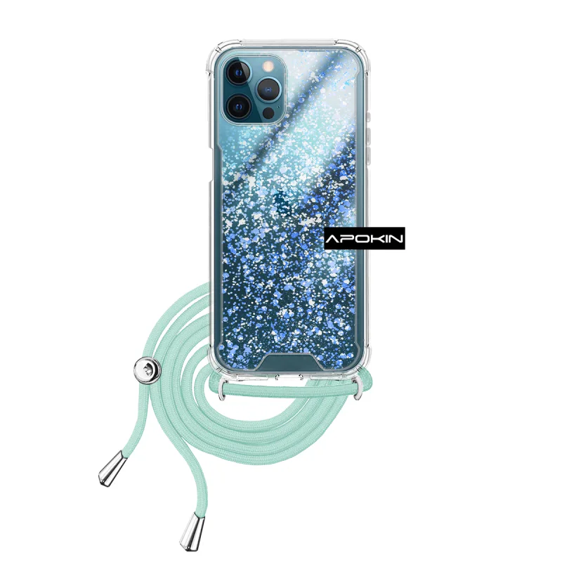 Capa Apokin para iPhone 12 Pro Max 6,7 polegadas Gel Transparente com Cordão Rosa - Imagem 4