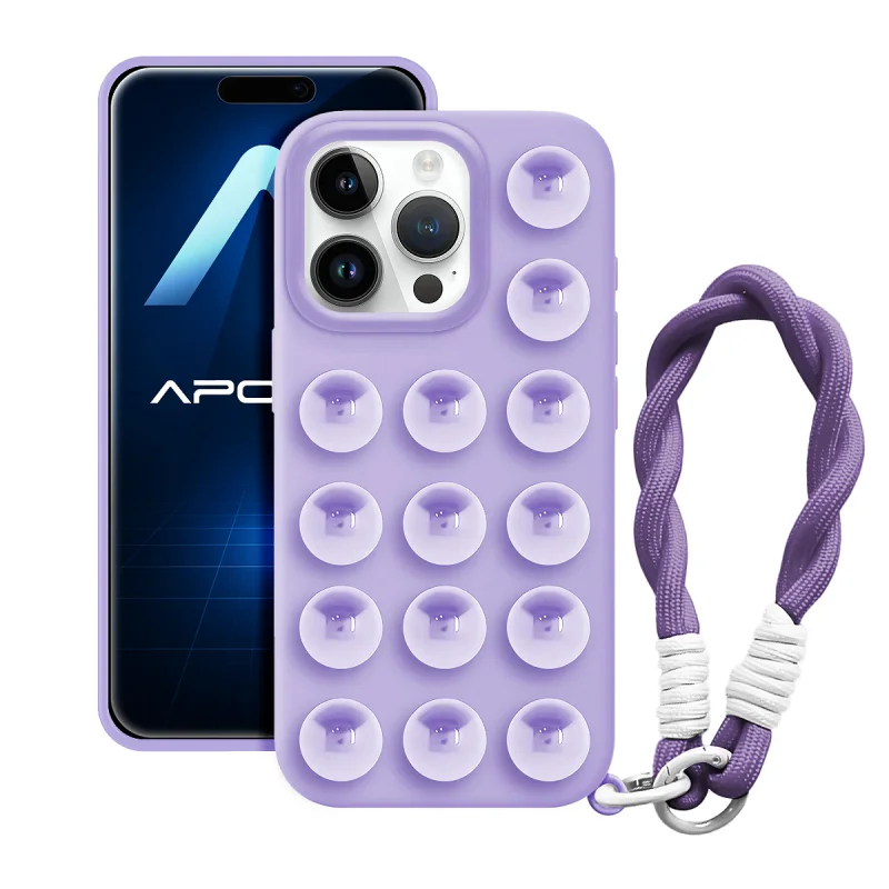 Capa Apokin para iPhone 14 Pro Silicone com Ventosa e Cordão Variedade de cores - Imagem 6