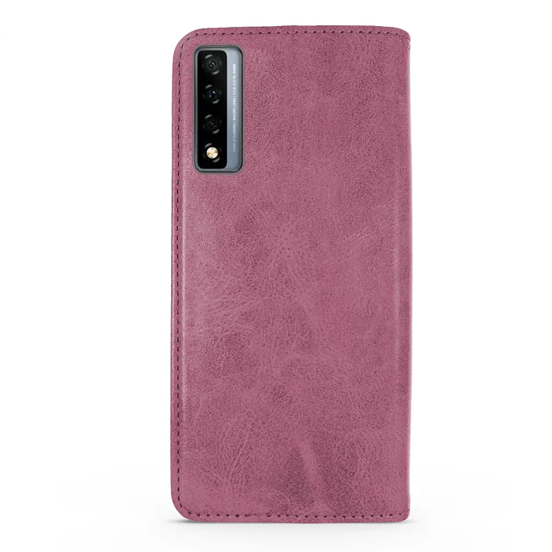 Capa de Pele Apokin para TCL 20L com Porta-Cartões Vermelho - Imagem 4