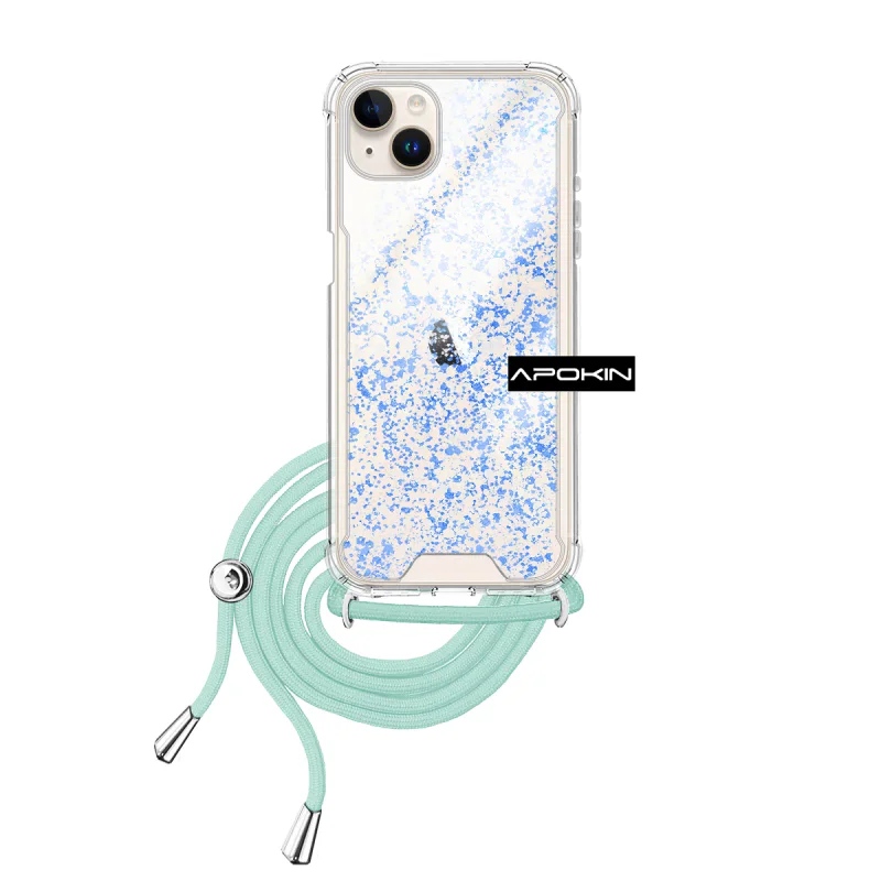 Capa Apokin para iPhone 13 Mini em Gel Transparente com Cordão Lilás - Imagem 4