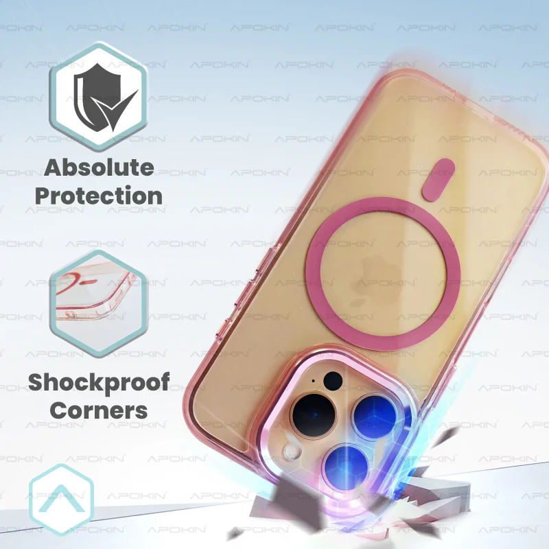 Capa Acrílica Apokin para iPhone 13 Pro Max Transparente Premium com MagSafe Variedade de Cores - Imagem 3