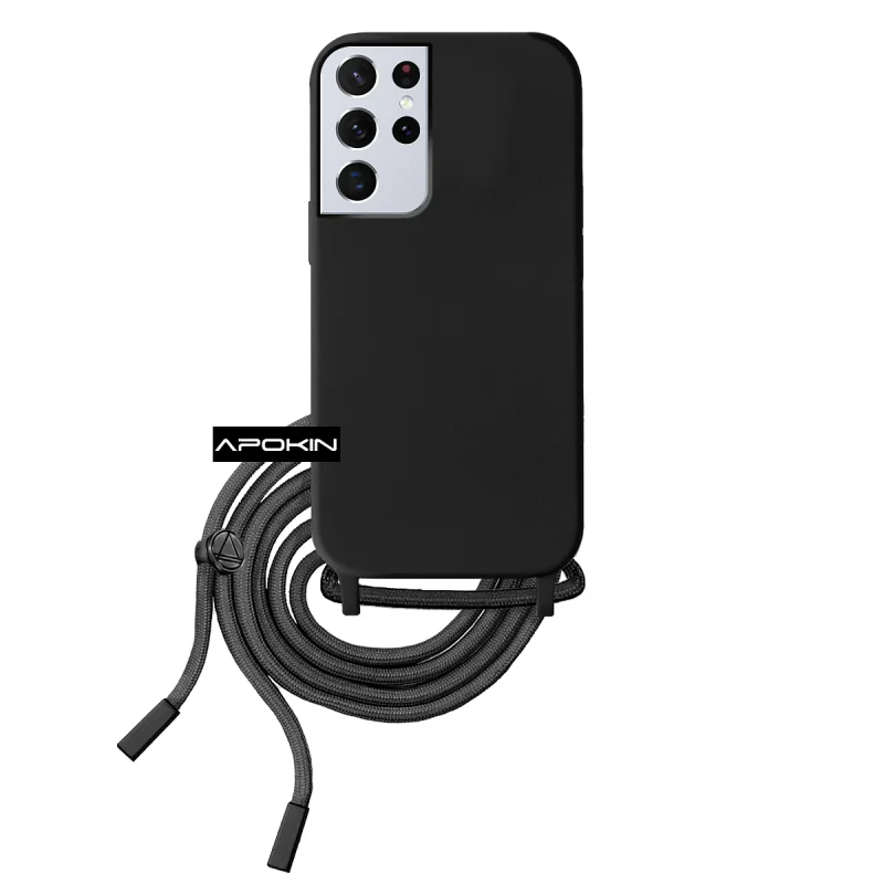 Capa com Cordão Apokin para Samsung Galaxy S21 Ultra Preto - Imagem 6