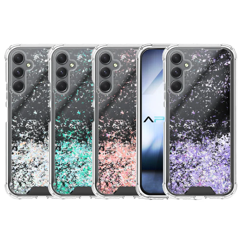 Capa Apokin para Samsung Galaxy A54 5G Gel Transparente com Glitter Lilás - Imagem 1