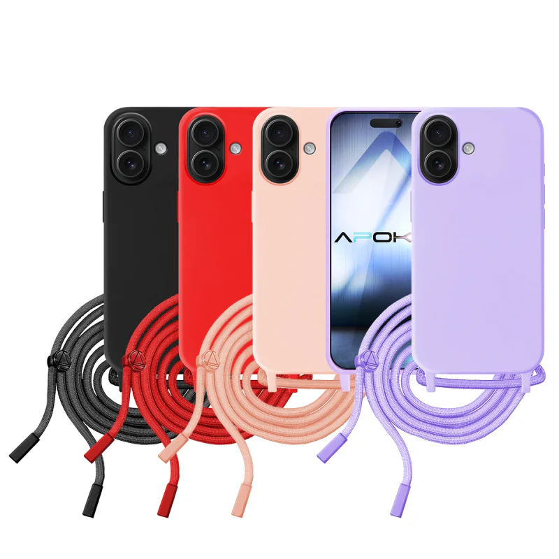 Capa Apokin para Apple iPhone 17 com Cordão Vermelho