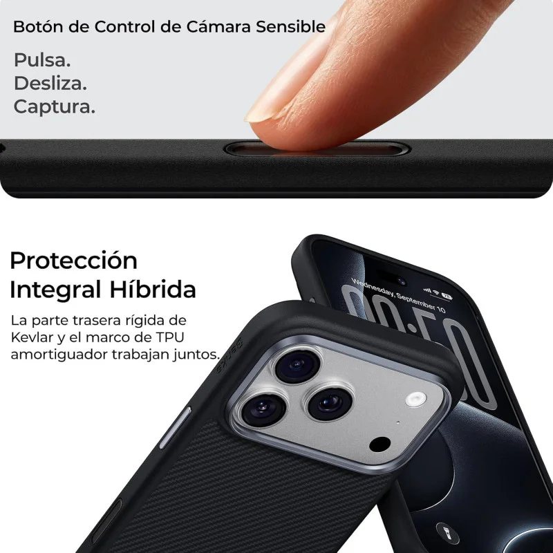 Capa Apokin Benks 600D Pro para iPhone 17 Pro e 18 Pro Antichoque Kevlar Magnética Preto - Imagem 6