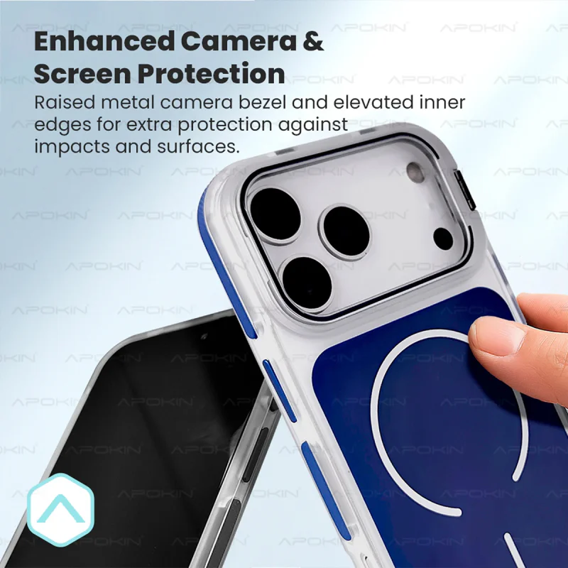 Capa Apokin para iPhone 17 Air Acrílica com MagSafe e Suporte Azul - Imagem 3