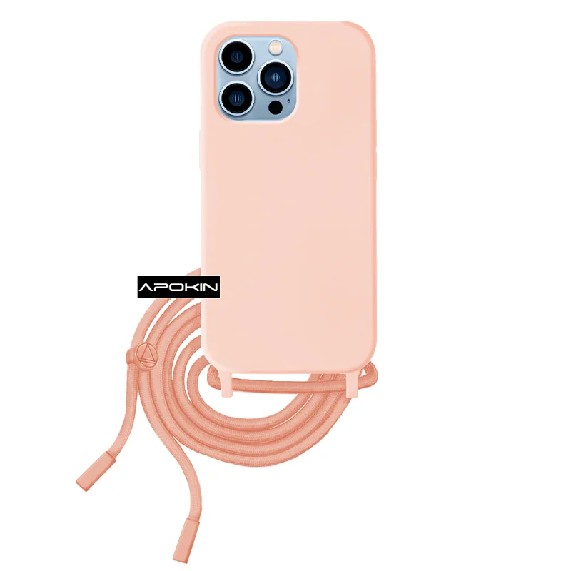 Capa Macia Apokin com Cordão para iPhone 13 Pro Rosa - Imagem 5