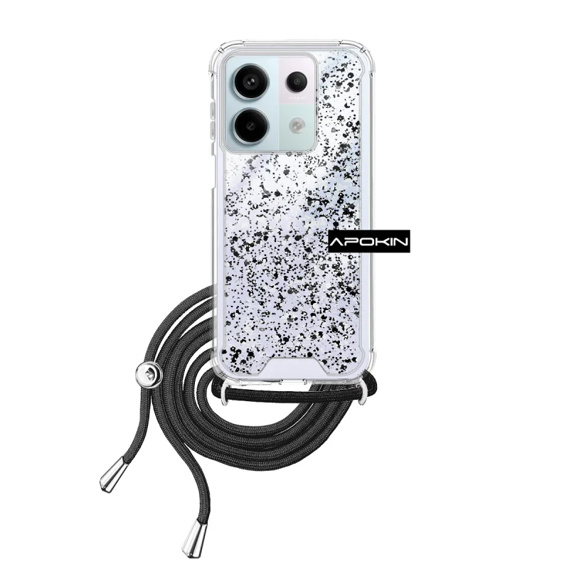 Capa de Gel Apokin com Cordão para Xiaomi Redmi Note 13 Pro 5G Transparente Lilás - Imagem 5