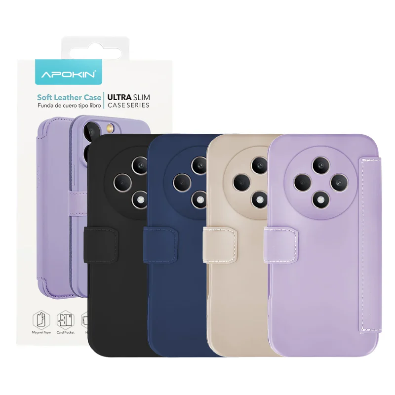 Capa Apokin para Oppo Reno 12F Silicone Efeito Pele Rosa-Claro