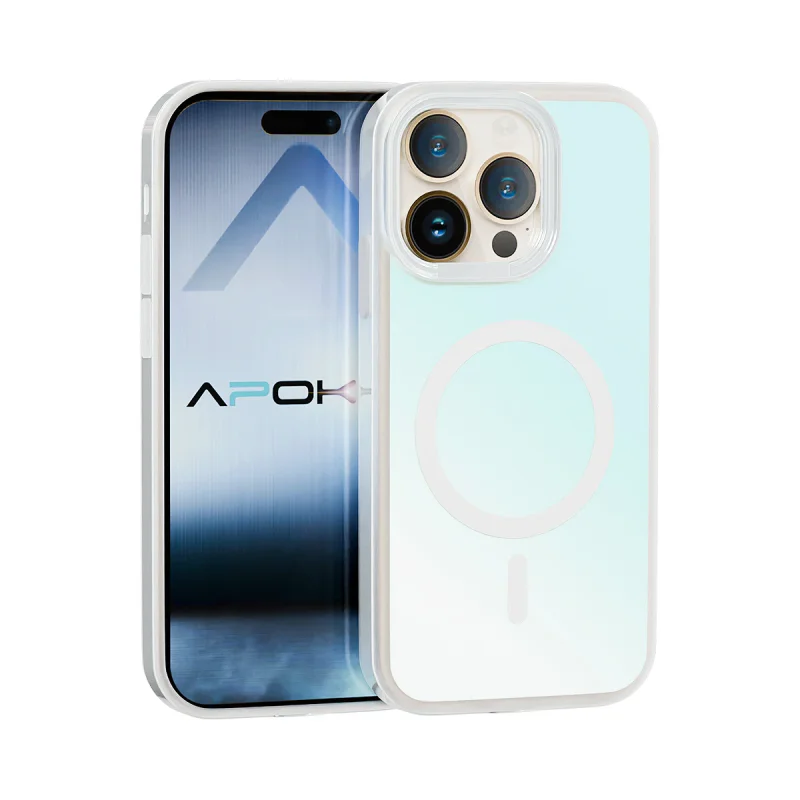 Capa Iridescente Camaleão Apokin com MagSafe para iPhone 12 Pro Max Prata - Imagem 5