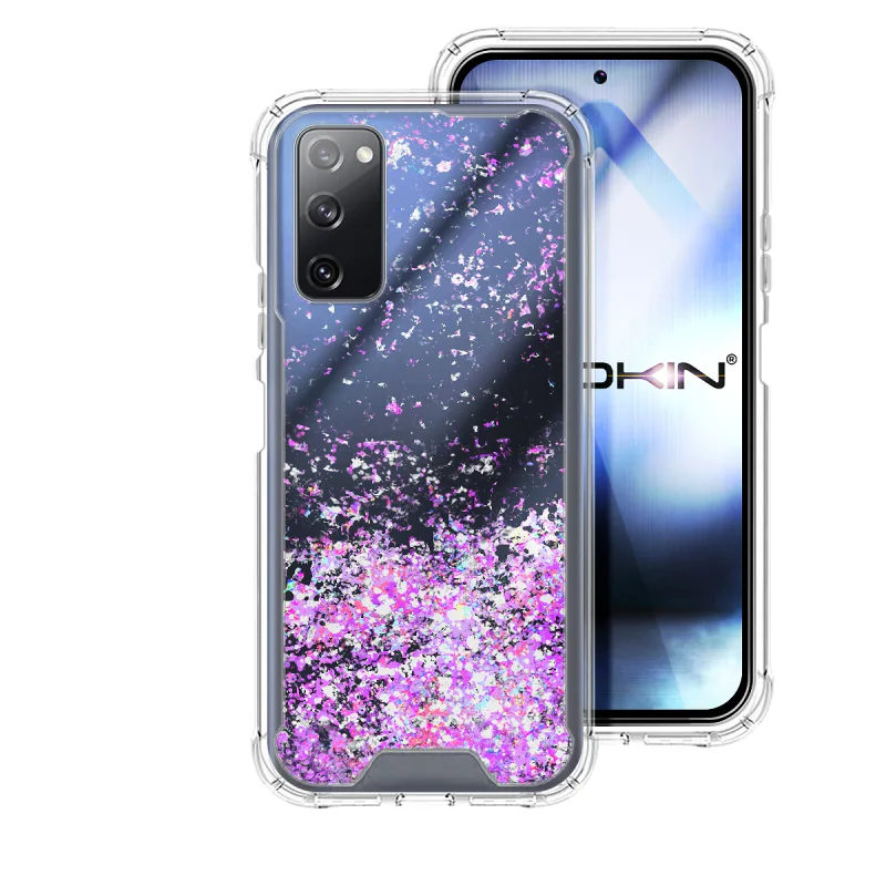 Capa Apokin para Samsung Galaxy S20 FE em Gel com Purpurina Rosa - Imagem 2