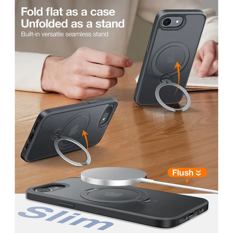 Capa Apokin Torras Ostand Spin Series para Apple iPhone 17 Transparente - Imagem 2