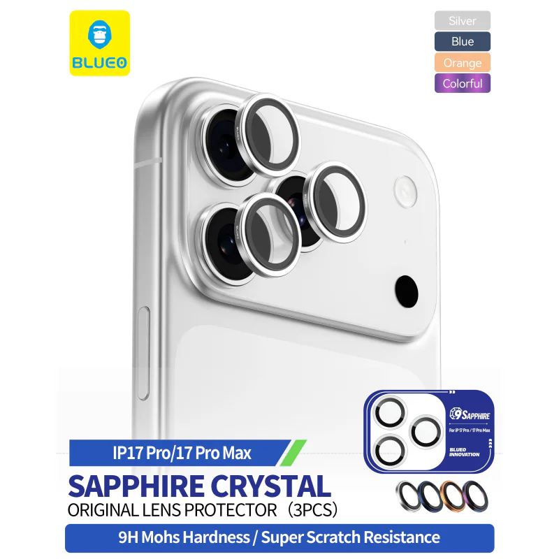 Película Protetora Apokin Cristal Safira para iPhone 17 Pro e 17 Pro Max Laranja - Imagem 2