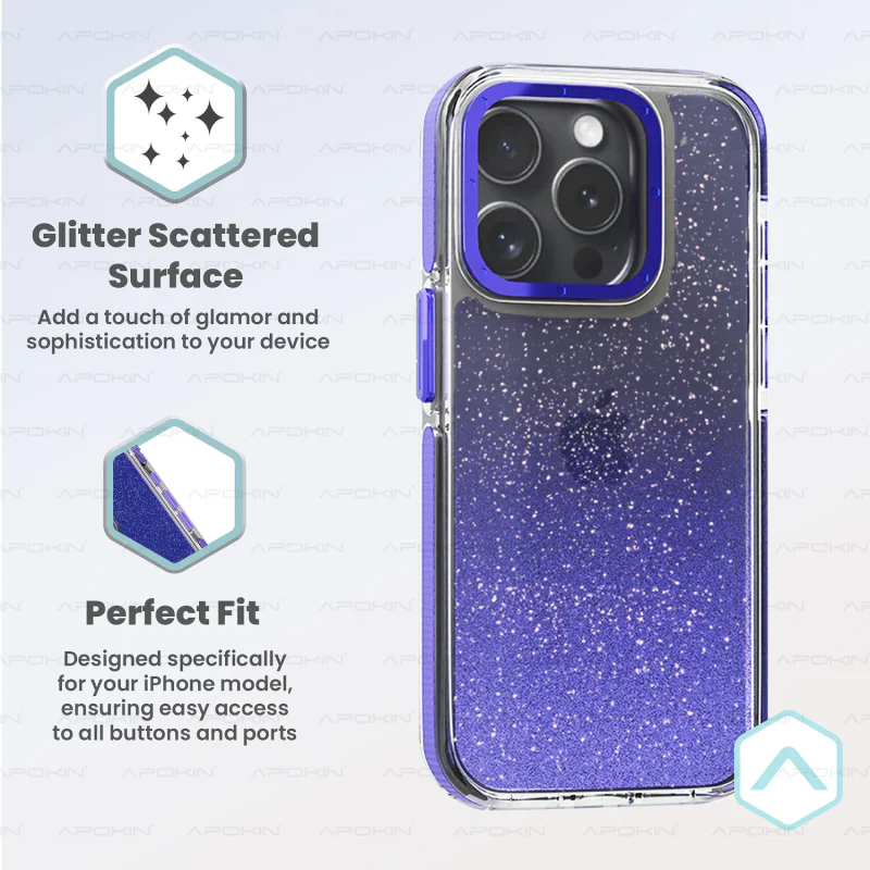 Capa Acrílica Apokin com Purpurina para iPhone 17 Prata - Imagem 6
