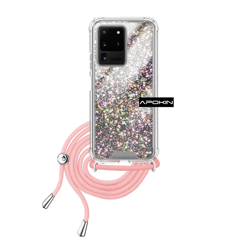Capa de Gel Apokin Transparente com Cordão para Samsung Galaxy S20 Ultra Lilás - Imagem 3