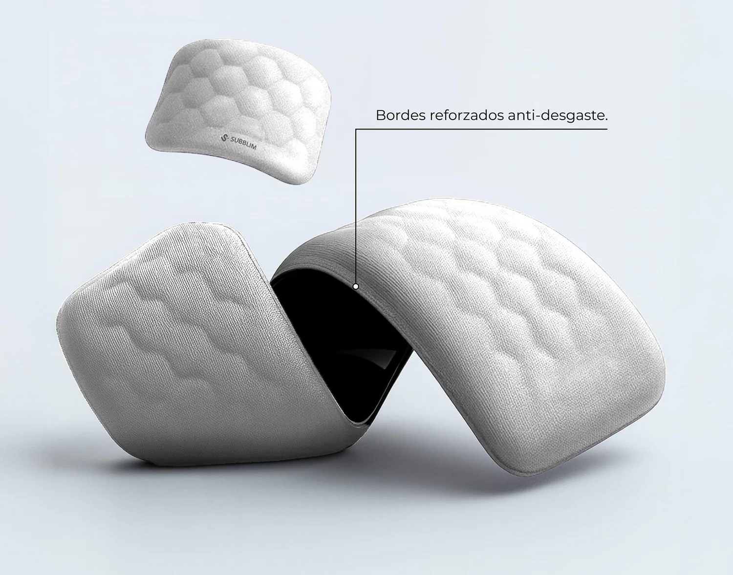 Pack Apoios de Pulso para Teclado e Rato Subblim Ergo AirPadding Prateado - Imagem 3