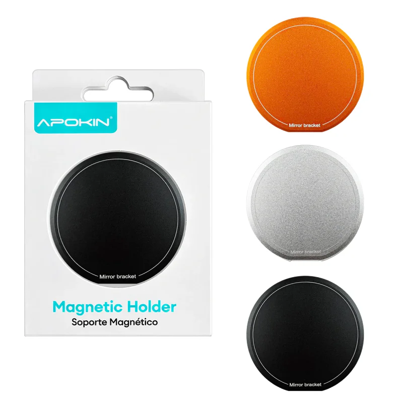 Suporte Magnético com Anel Dobrável Apokin M06 Laranja