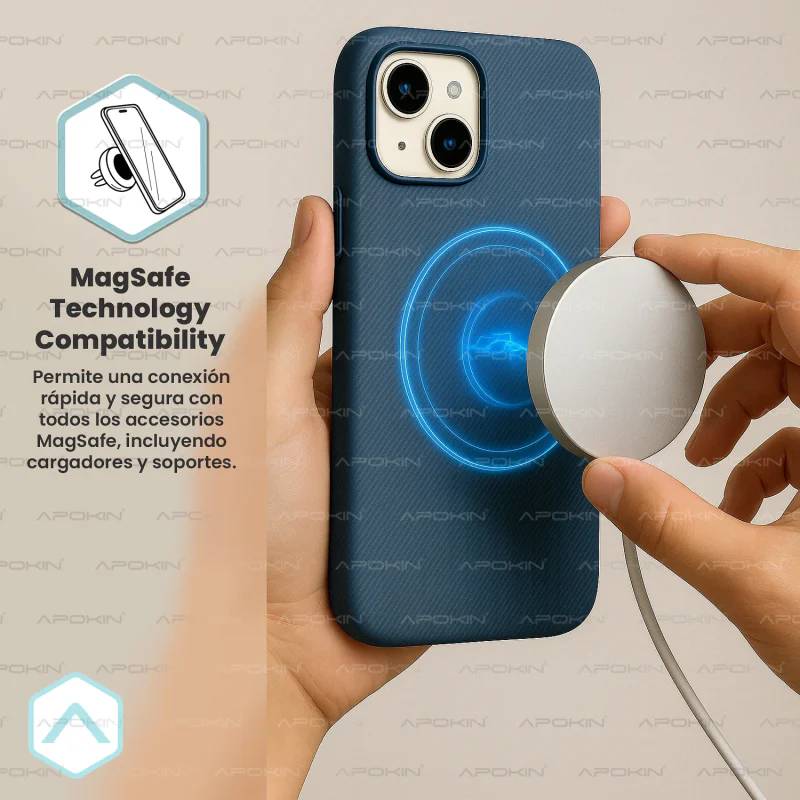Capa Mocome Apokin para iPhone 17 Pro Max em Pele com MagSafe Pistacho - Imagem 5