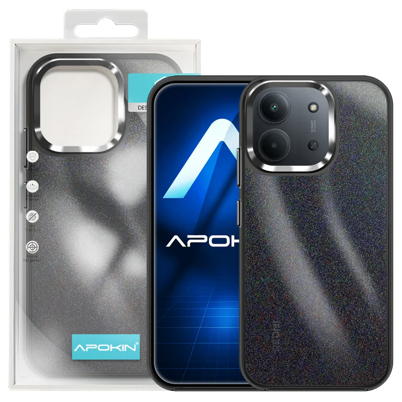 Capa Apokin para Xiaomi Redmi 15C Acrílica com Purpurina Preto - Imagem 6