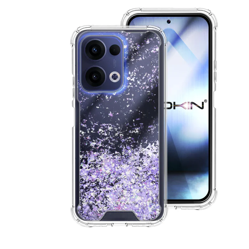 Capa Apokin para Oppo Reno 13 5G Gel Transparente com Glitter Branco - Imagem 5