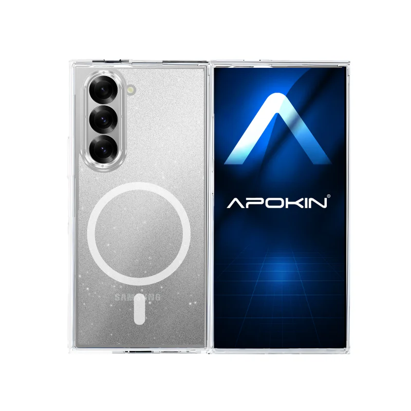 Capa Apokin com Purpurina e MagSafe para Samsung Galaxy Z Fold 8 Ultra Prata - Imagem 3