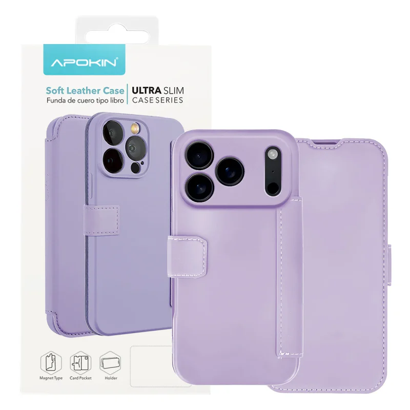 Capa com Tampa Apokin para iPhone 17 Pro Max em Silicone Suave Azul - Imagem 2