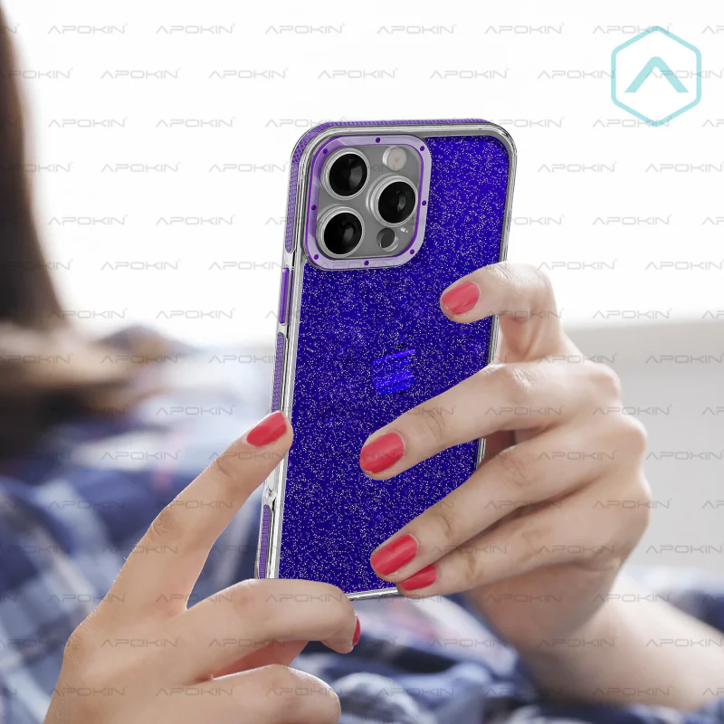 Capa Acrílica Rígida Apokin com Brilhos para Xiaomi Redmi Note 15 4G e 5G Preto - Imagem 6