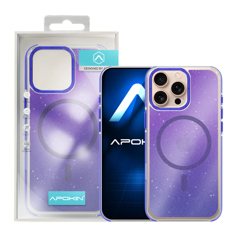 Capa Apokin para iPhone 13 Pro com Glitter e MagSafe Prata - Imagem 4