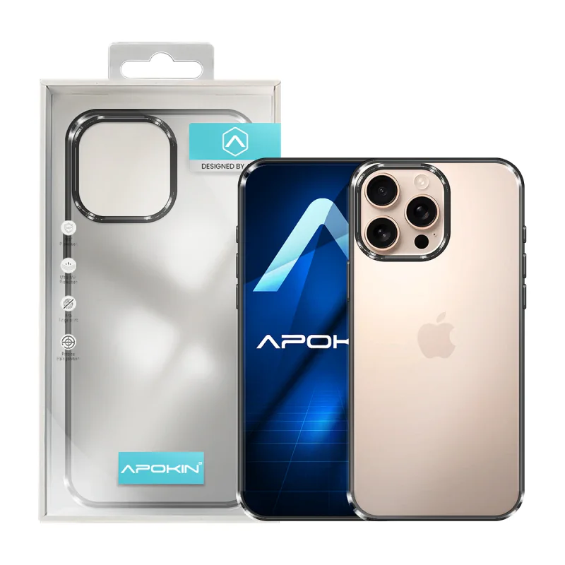 Capa Apokin para iPhone 16 Pro Antichoque com Bordo Colorido Transparente - Imagem 2