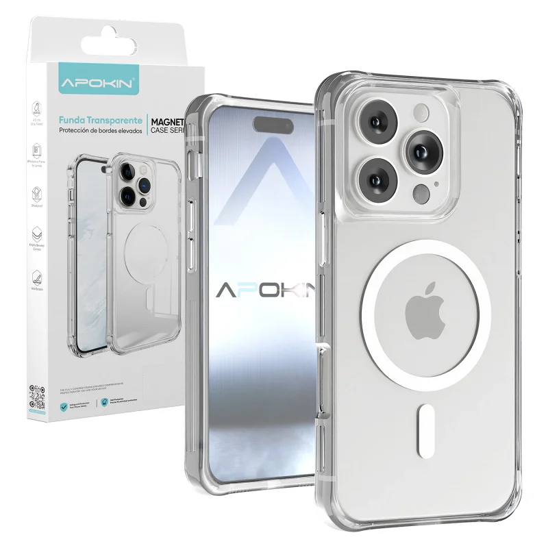 Capa Apokin Transparente 3,3 mm com MagSafe para iPhone 16e e 17e Transparente