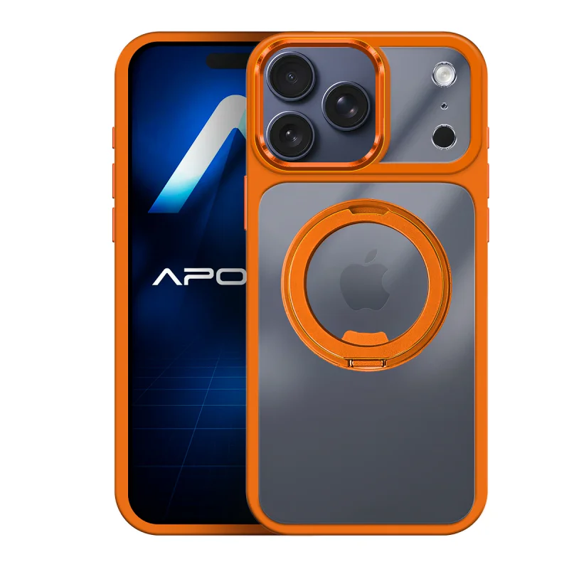 Capa Apokin com Suporte Giratório para iPhone 17 Pro Laranja - Imagem 2