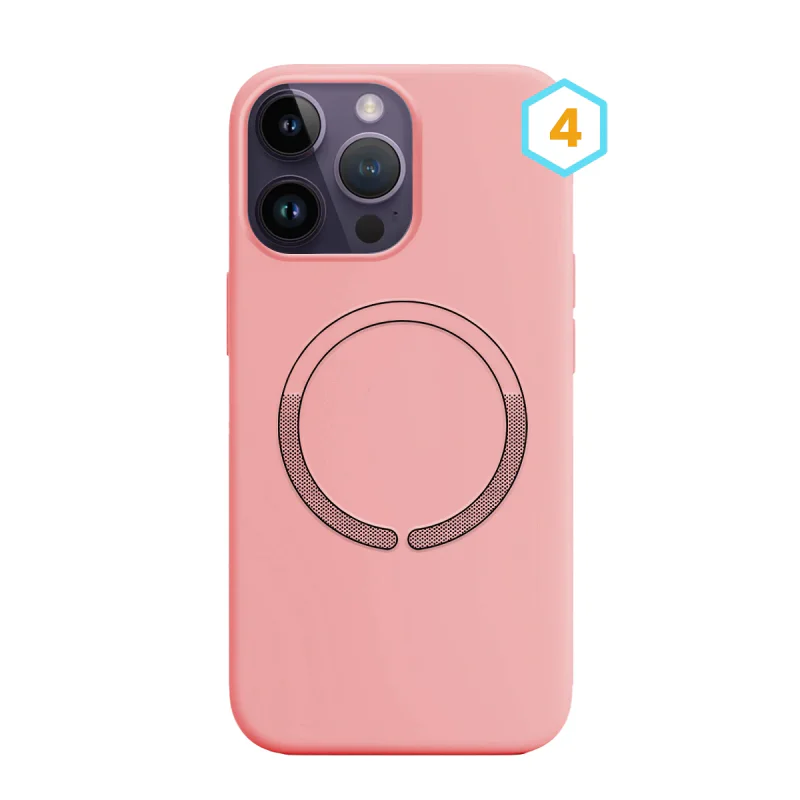 Capa de Silicone Líquido Apokin com MagSafe para iPhone 15 Pro Laranja 5 - Imagem 5