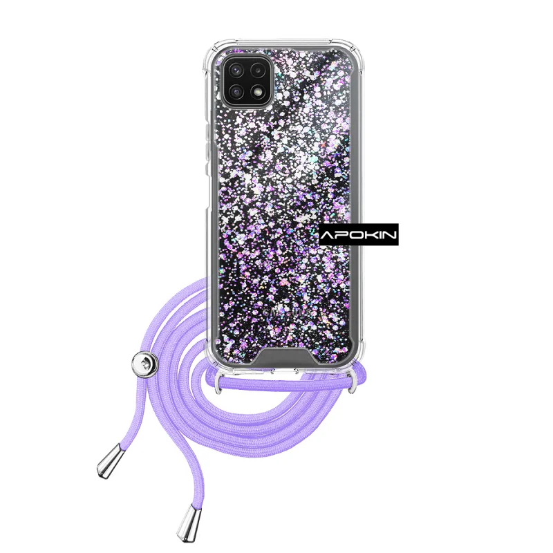 Capa Apokin para Samsung Galaxy A22 5G Gel Transparente com Cordão Variedade de cores - Imagem 2