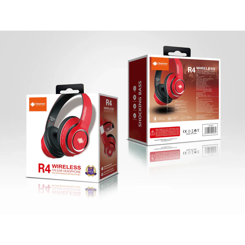 Auscultadores Sem Fios Apokin Deepbass R4 com Alça Vermelho - Imagem 5