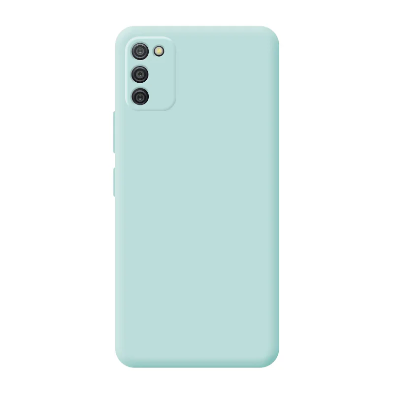 Capa Apokin para Samsung Galaxy A03s em Silicone Macio com Proteção de Câmara 3D Azul Turquesa - Imagem 3