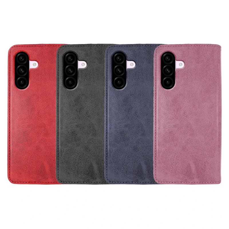 Capa Apokin para Samsung Galaxy A37 com Porta-Cartões em Pele Sintética Vermelho - Imagem 1