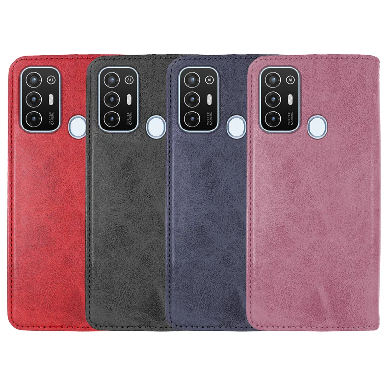 Capa Apokin para ZTE Blade V50 Pele Sintética com Porta-Cartões Preto - Imagem 1