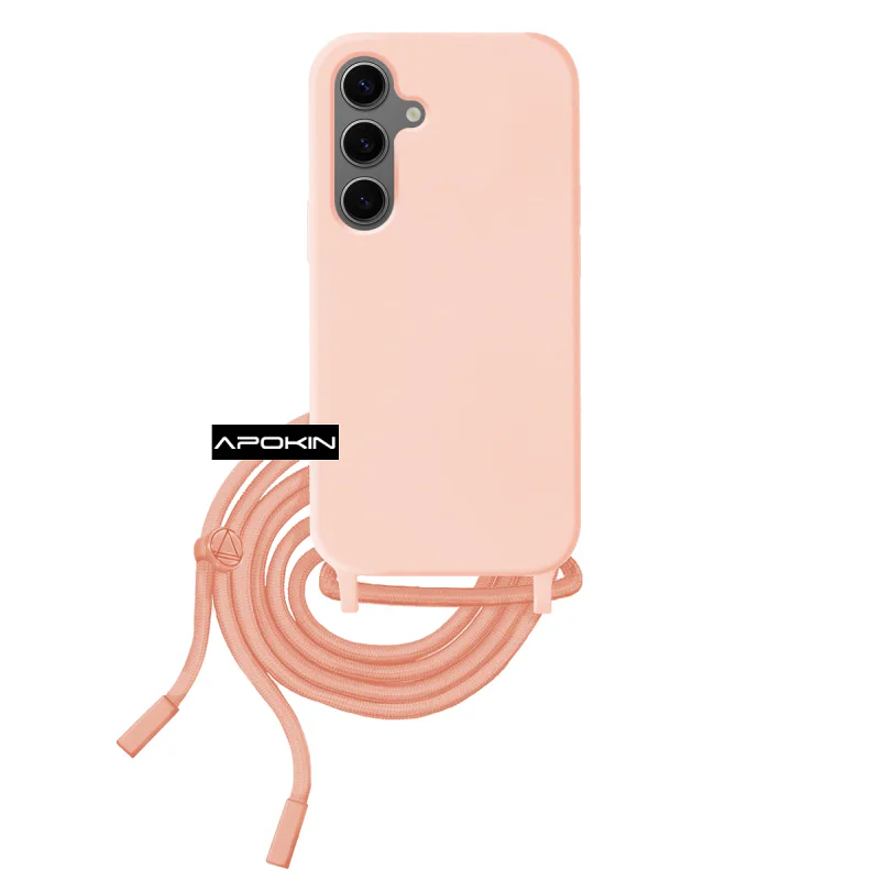Estojo Macio Apokin com Cordão para Samsung Galaxy S24 Plus Rosa - Imagem 5