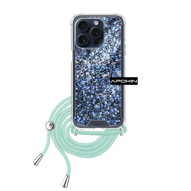Capa Apokin para Apple iPhone 15 Pro Gel Transparente com Cordão Preto - Imagem 4