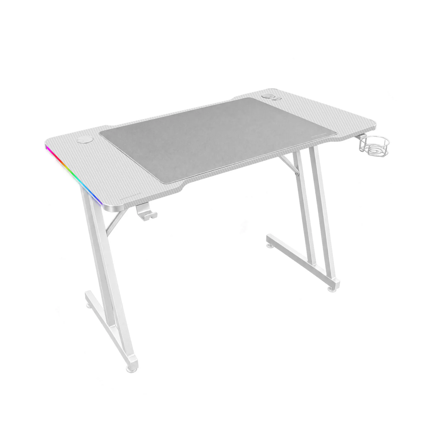 Secretária Gaming Mars Gaming MGD-A120RGB 120x60 cm com Iluminação RGB e Tapete XXL Branca - Imagem 3