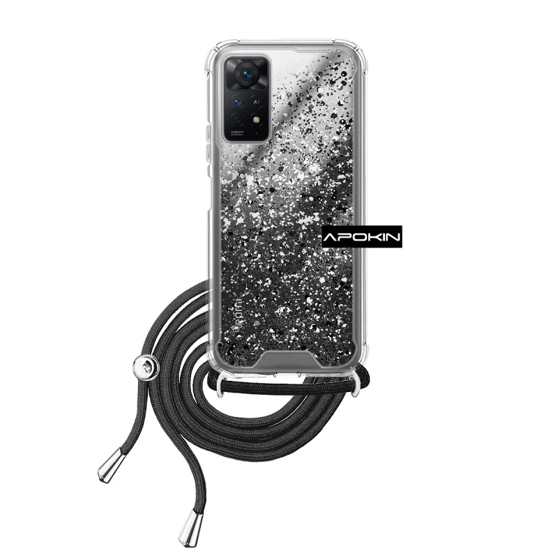 Capa Apokin para Xiaomi Redmi Note 11 Pro em Gel Transparente com Cordão Rosa - Imagem 5