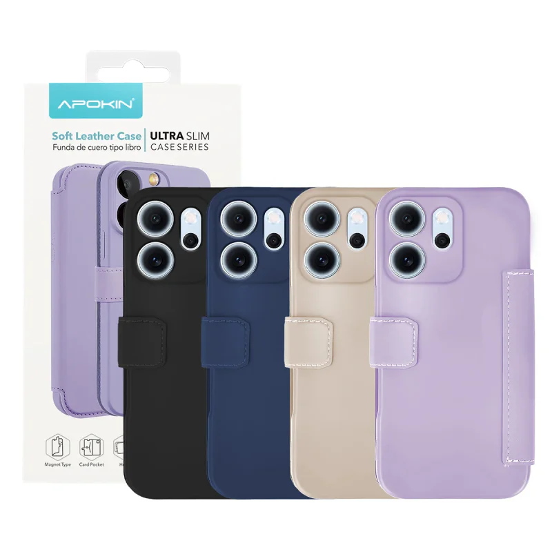 Capa Apokin para Oppo Reno 14F em Silicone Macio Preto