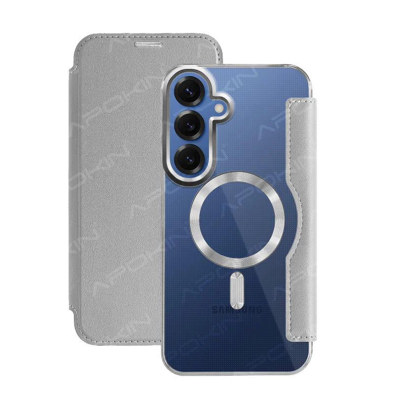 Capa Mocome Apokin para Samsung Galaxy S25 Acabamento Cromado com MagSafe Prata - Imagem 4